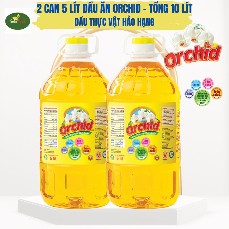 Orchid Combo 2 Can Dầu Ăn 5 Lít Orchid - Dầu Thực Vật Hảo Hạng Tổng 10 Lít - Chất Lượng Cao