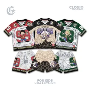 CLOXIO - Setelan Jersey Anak - Baju Stelan Anak Balita - Kaos Roblox One Piece Luffy Hotwheels Anak