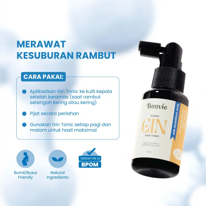 Bonvie KIT Shampoo100ml+Gin Tonic 60ml (Hairfall & Growth) Package 5