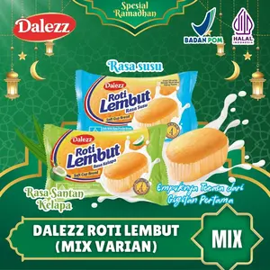 [KARTINI DAY SALE] 20 pcs Dalezz Roti Lembut Aneka Rasa Susu, Santan, dan Mix. Sudah HALAL dan BPOM