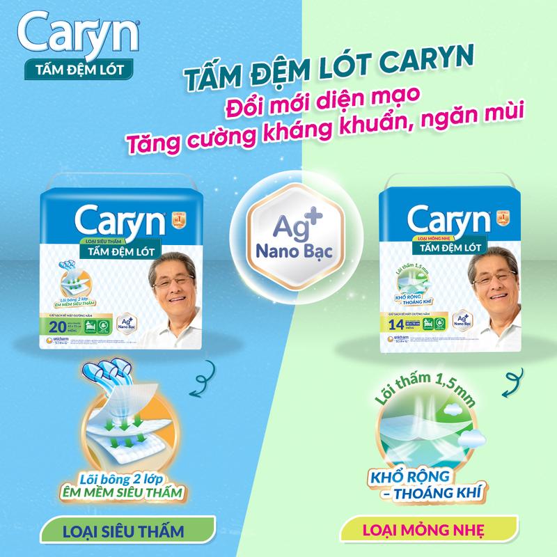  Tấm Đệm Lót Caryn L20  XL14  L10 miếng loại siêu thấm - Tấm lót Caryn chống thấm cho người già 