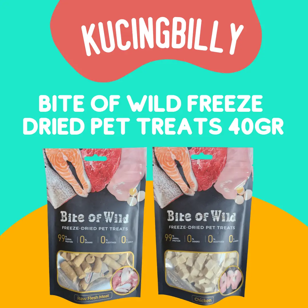 Bite of wild freeze dried pet treats 40gr snack kucing anjing kering daging asli