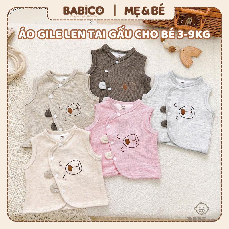   BST Thu Đông  Áo Gile Tai Gấu Bunny Win Vải Nỉ Tăm Tone Hàn Mềm Mại Giữ Ấm Tốt Và Đáng Yêu Cho Bé 