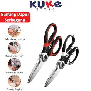 Gunting Dapur Serbaguna Alat Pemotong Makanan Ayam Ikan Sayur Buah Stainless Steel Super Tajam