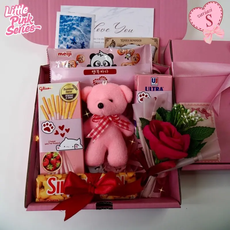 Hampers Snack Box Camilan Set Kado Jajan Makanan Minuman Makanan Ringan Ulang Tahun Valentine Wisuda Anniversary Sempro Hari Guru Pink Sweet Series Food 2