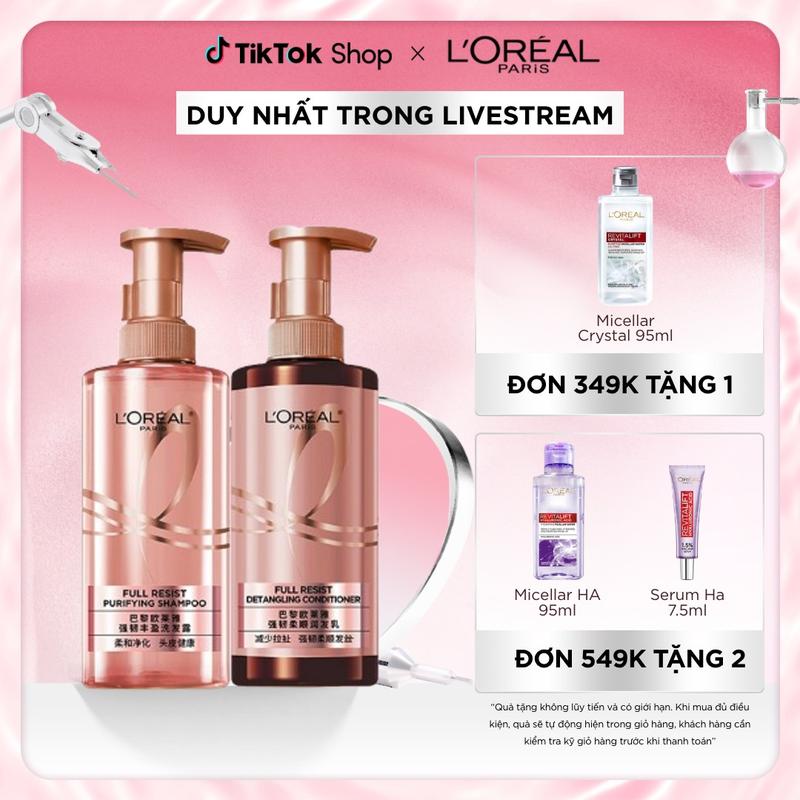 [BÁN CHẠY] BỘ DẦU GỘI XẢ NGĂN NGỪA & GIẢM GÃY RỤNG TÓC GIÚP TÓC CHẮC KHỎE  L’OREAL PARIS ELSEVE Full Resist Anti Hair Fall Shampoo 440ml
