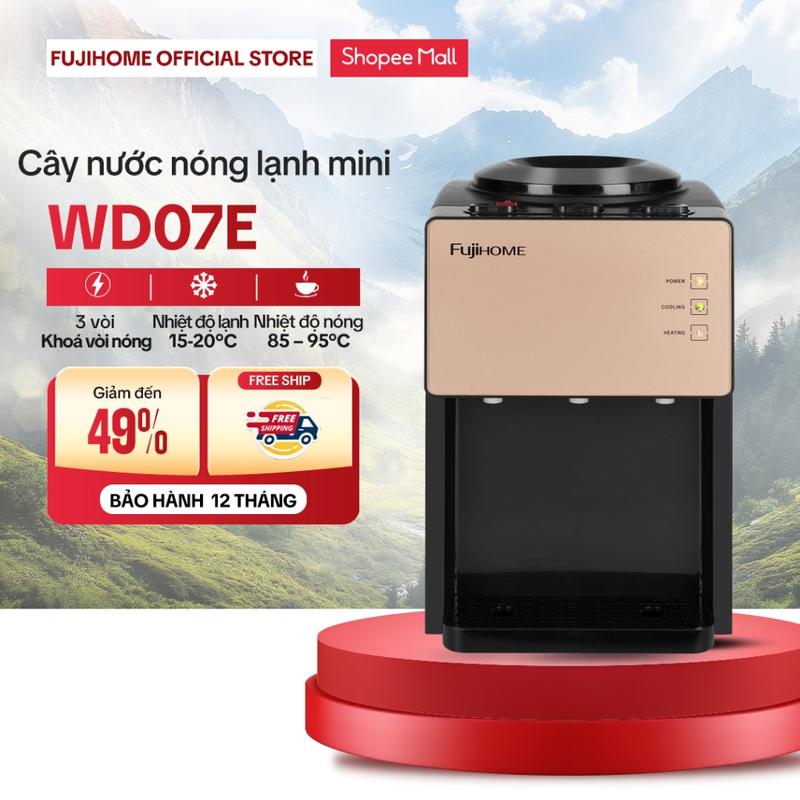 Cây nước nóng lạnh 3 vòi khoá an toàn, máy lọc nước uống nóng lạnh bình úp tiết kiệm điện cho gia đình văn phòng