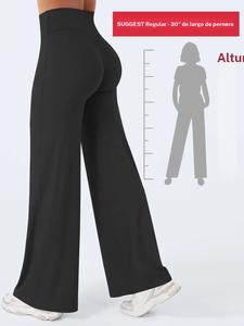 Pantalones de cintura alta y pierna recta para mujer, de tela tejida y de corte holgado, casuales para todas las estaciones, cómodos y con diseño elegante