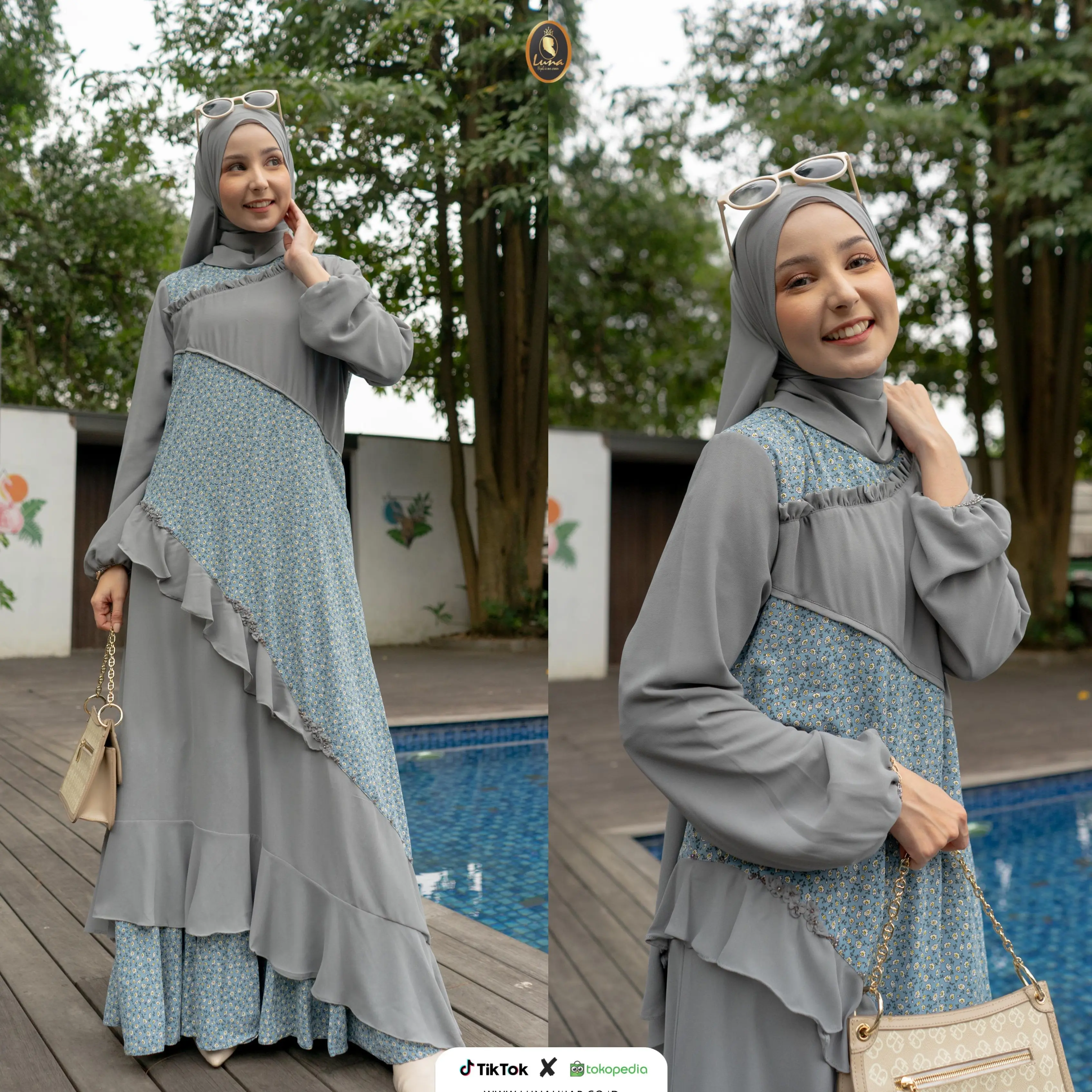Gamis Dres  Cantik Elegant Wanita Muslim Zoe By Luna Hijab Indonesia