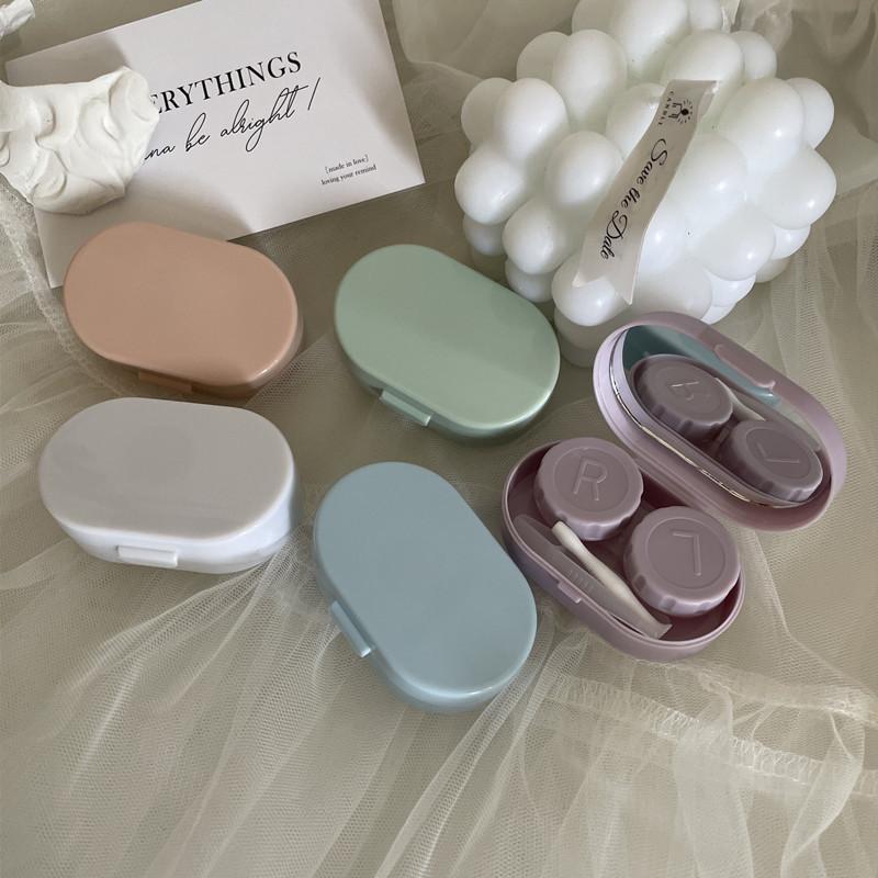 Portable Cute Contact Lens Box Case For Eyes Care Kit Candy Solid Color Softlens Case Kontak Lensa Case Polos Cleaning 1