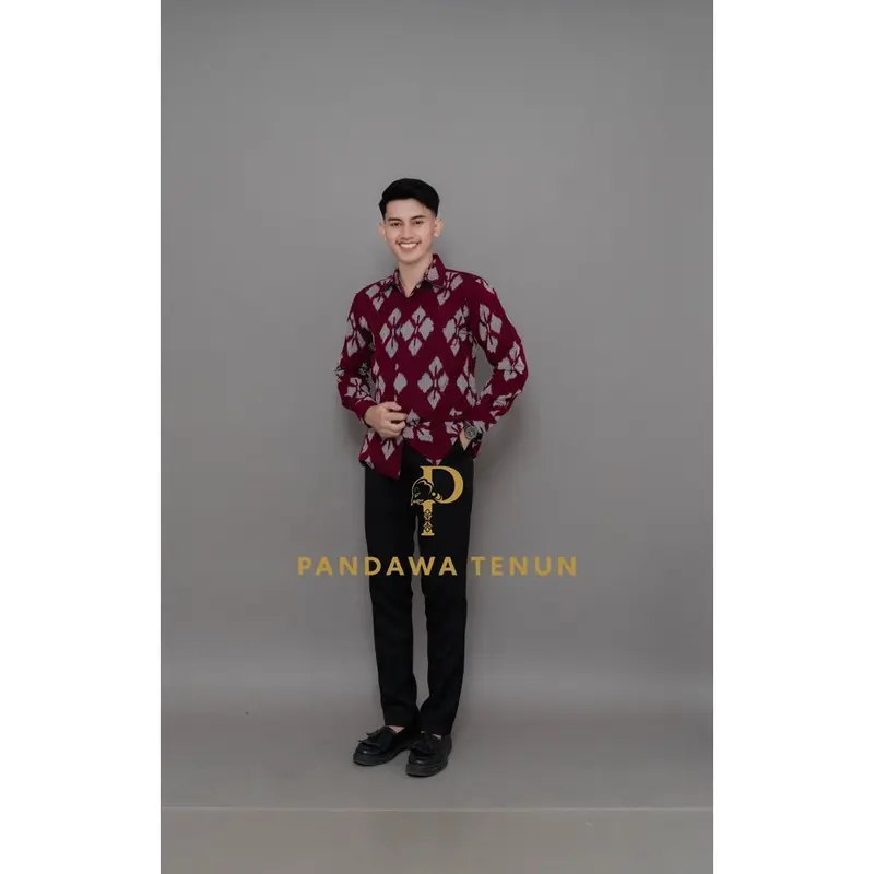 PANDAWA BAJU TENUN NEW PADMA COUPLE RED batik 4