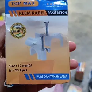 Ruibao Klem Kabel Isi 50 pcs / Putih Paku Beton Clamp Cable Clip