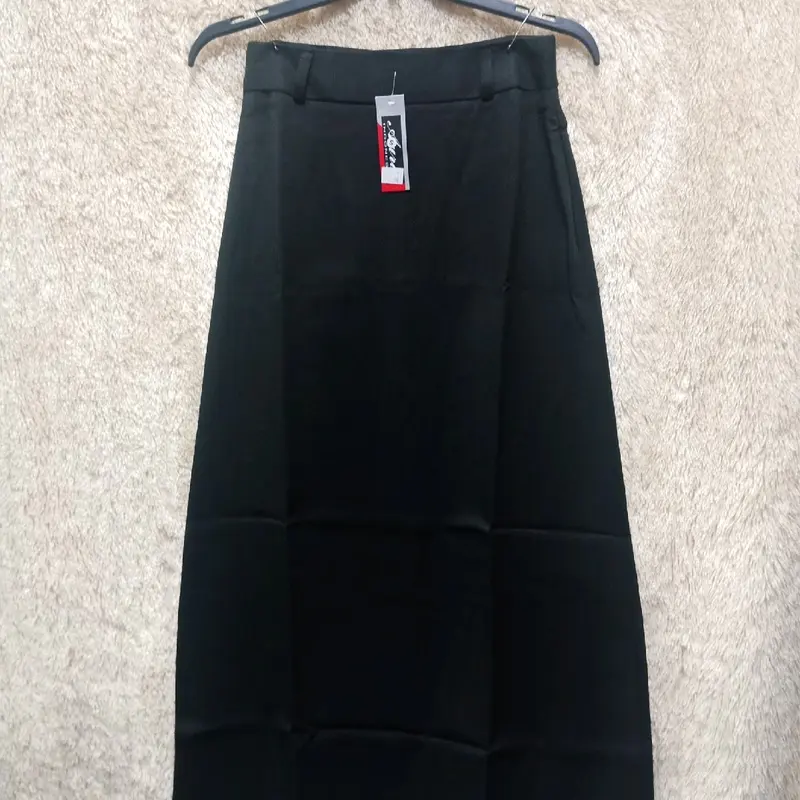 Rok kerja kantoran bahan kain A Line panjang HITAM dan biru navy wanita 3