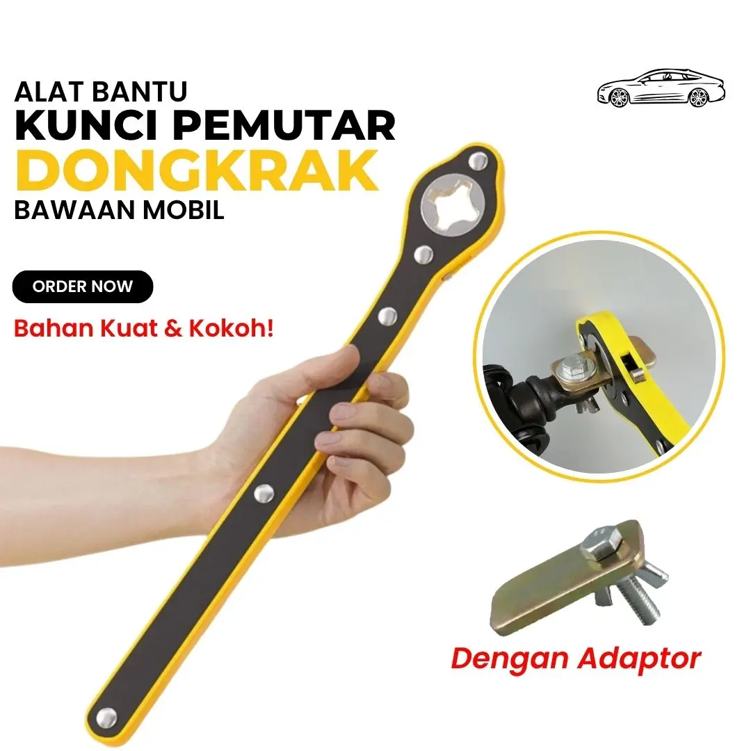 ORIGINAL Kunci Dongkrak Mobil Putar Universal Ratchet Wrench 34cm