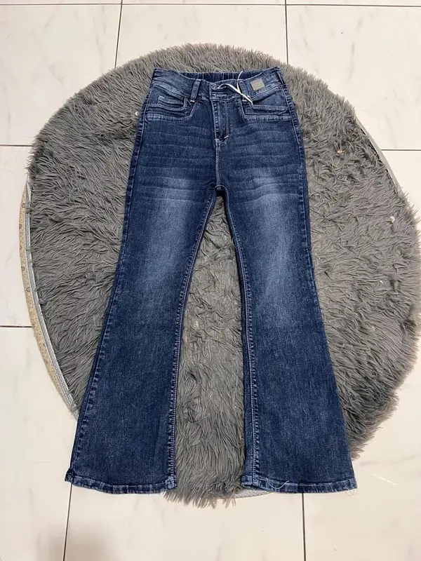 Snacks - Celana Jeans Wanita Cutbray Geminy Pinggang Karet Kancing 2 Ban Lebar Variasi Kantong Depan // Softjeans Stretch // Size 27 - 34 // Cod // Real Pict 0