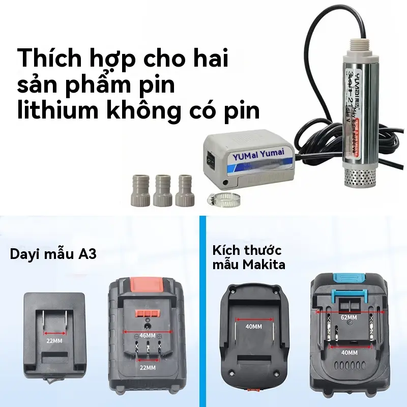 Bơm dầu Điện chạy bằng Pin Lithium, bơm xăng dầu diesel và nước sạch, động cơ đồng nguyên chất, điện áp 21v, 1 cái 2
