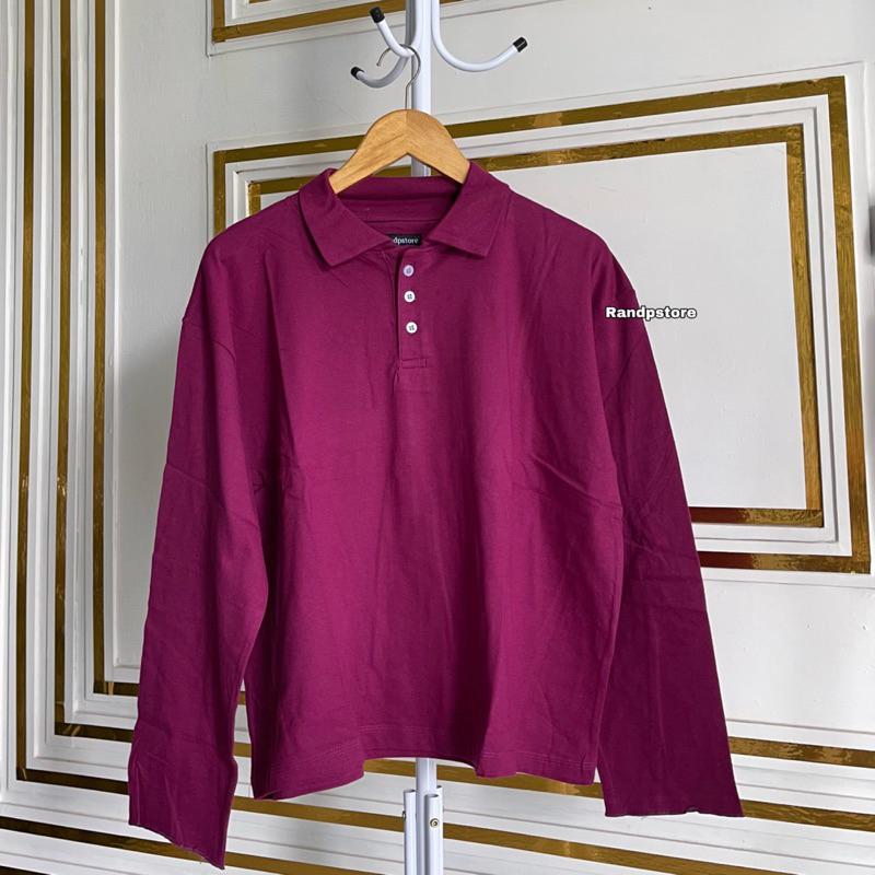 Jessi Polo Couple Polos Byrandp - Baju Pasangan Kaos Polos Batwing Cotton Combed 24s | Atasan wanita Lengan panjang 7