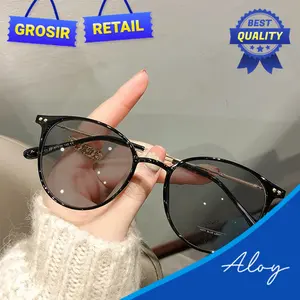 PL-ARPT002 Kacamata Photochromic Anti Radiasi Bentuk Bulat Bahan Metal