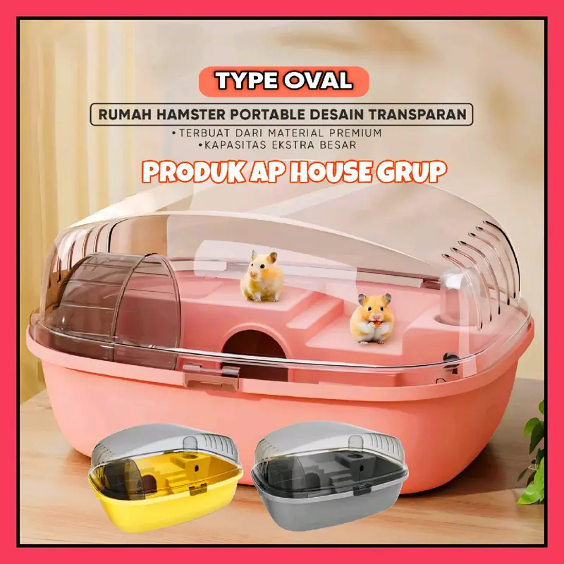 KANDANG HAMSTER 1 SET PORTABLE《MODEL OVAL》PREMIUM 0