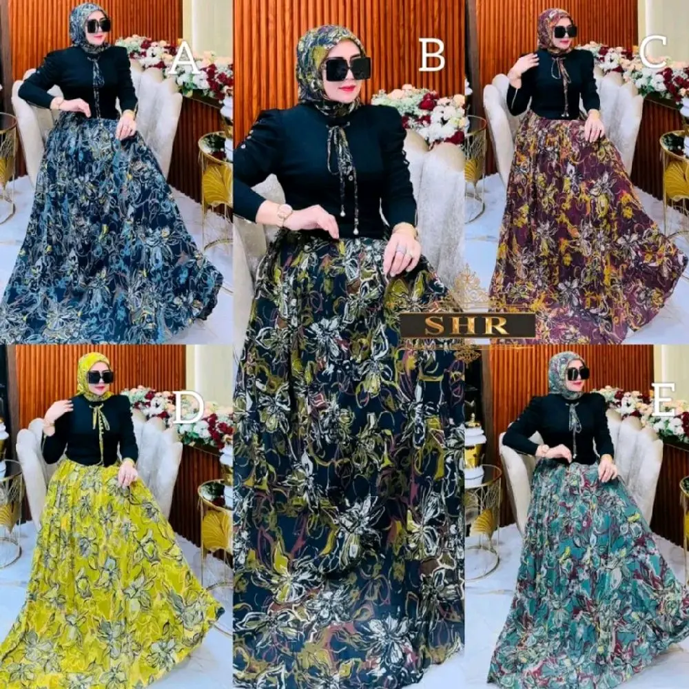 GAMIS SHR ORIGINAL SET HIJAB KAOS RAJUT MIX CERUTY IMPORT KODE: JA