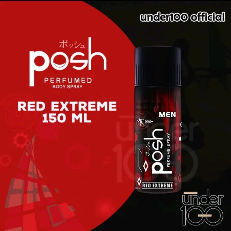 Parfum Spray Pria POSH 150ml, Tahan Lama & Bau Badan Deodorant Spray Tubuh 4