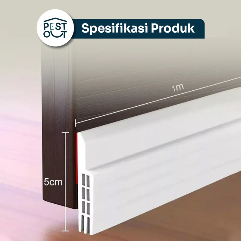 Penutup Celah Pintu Door Bottom Seal Penghalang Bawah Pintu Tahan Angin Debu Serangga Dan Air 4
