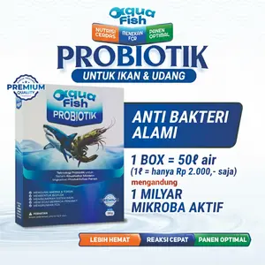 Aqua Fish Probiotik Ikan Penstabil Air dengan Tambahan Unsur Mineral dan Enzim, Sebagai Pengurai Amonia Ekstra Cepat Cocok untuk Semua Jenis Ikan & Udang