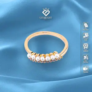 GS Aksesoris Cincin Sparkling Pearl Row: Cincin Tembaga Premium dengan Sentuhan Kristal AC0002