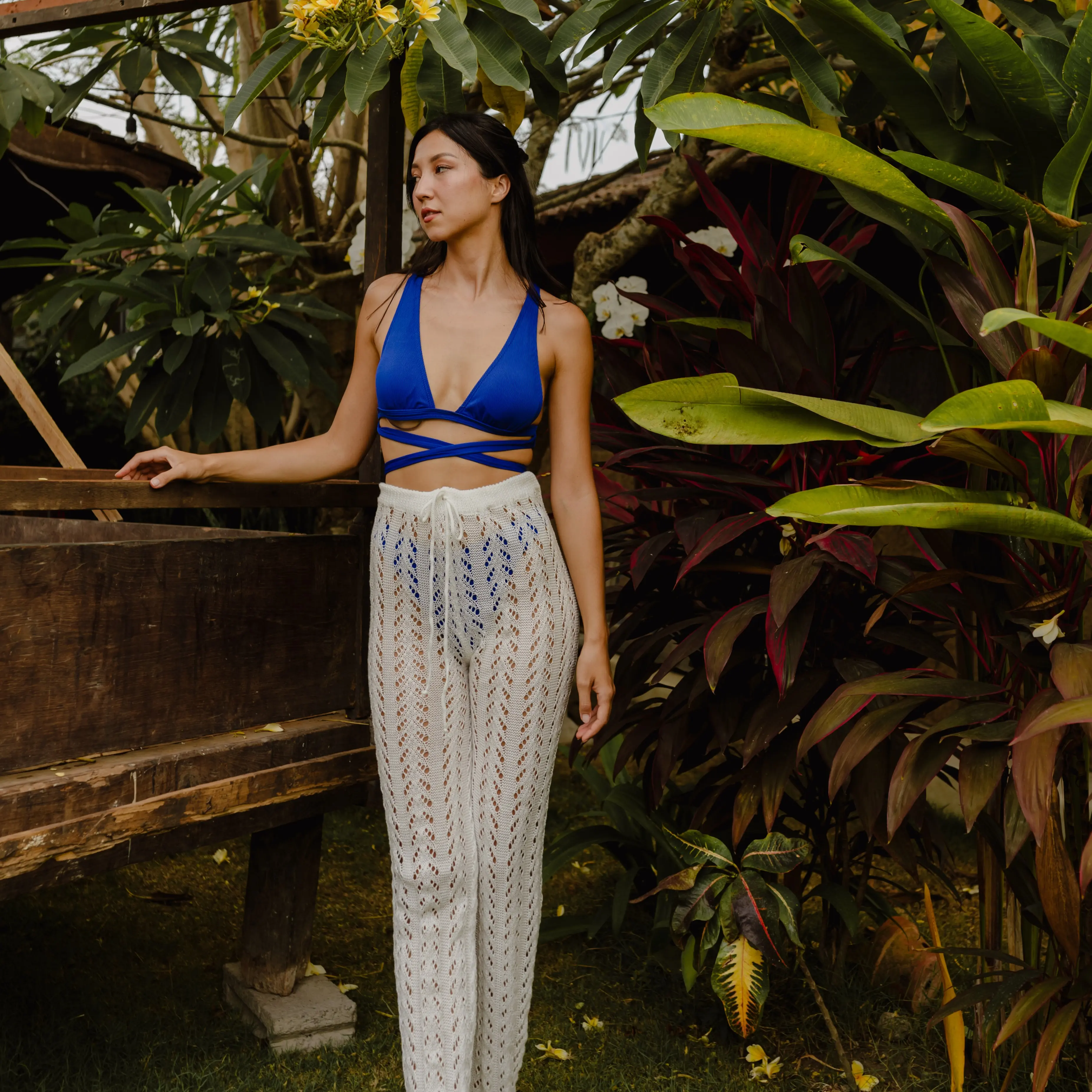 Athens knit pants in white