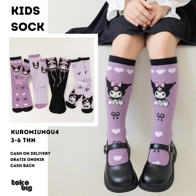 [Tokobig] Kuromiungu4 Kaos Kaki Anak Import Kaos Kaki Anak Perempuan Kaos Kaki Panjang 0