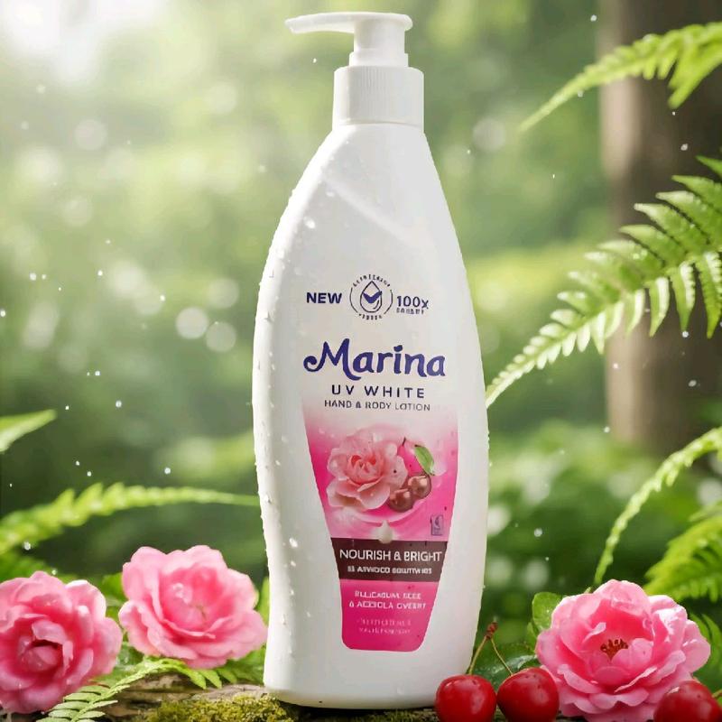 Marina UV White Nourish & Bright Hand & Body Lotion Pump 350ml