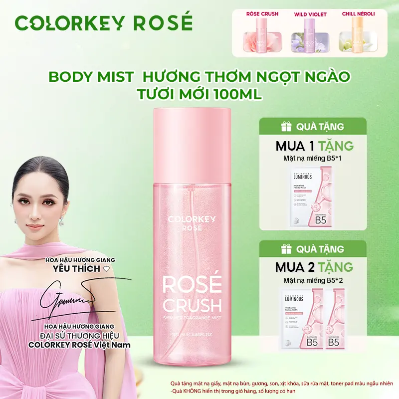 [MỚI] Body Mist COLORKEY ROSÉ CRUSH Hương Thơm Ngọt Ngào, Tươi Mới 100ml