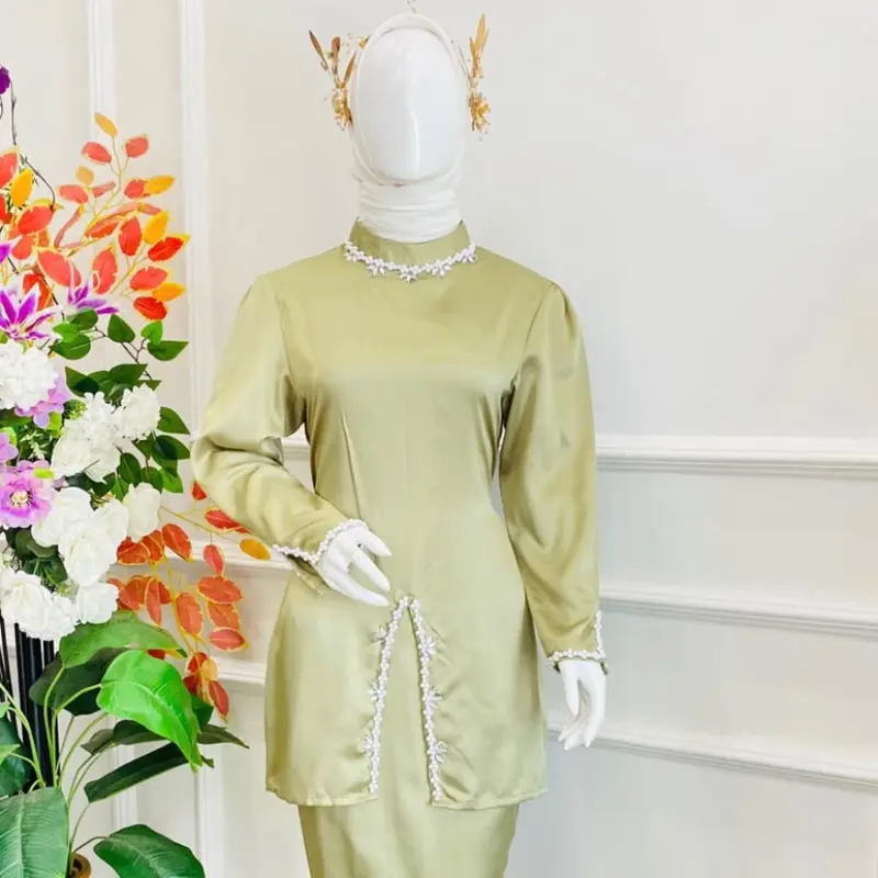 One set baju kurung melayu pakaian adat melayu baju melayu kekinian baju kondangan/pesta Setelan 5
