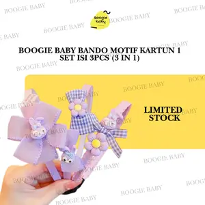 BOOGIE BABY BANDO PEREMPUAN MOTIF LUCU 1 SET ISI 3 (3 IN 1) Remaja Bayi