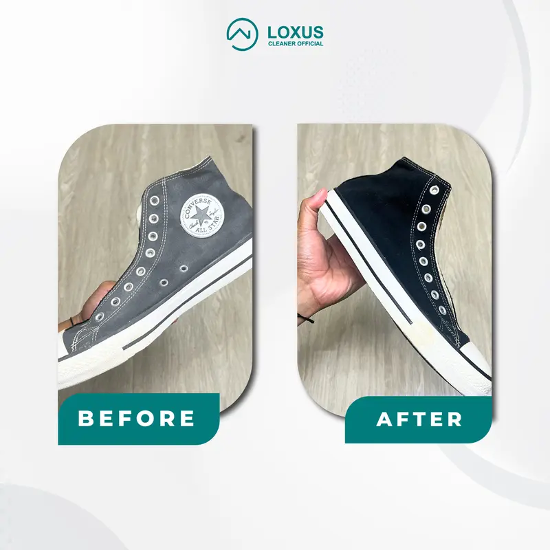 Loxus Instant Recolor Mampu Mengembalikan Warna Sepatu Pudar Seperti Baru Lagi Shoe Pria Sneaker Hitam 3