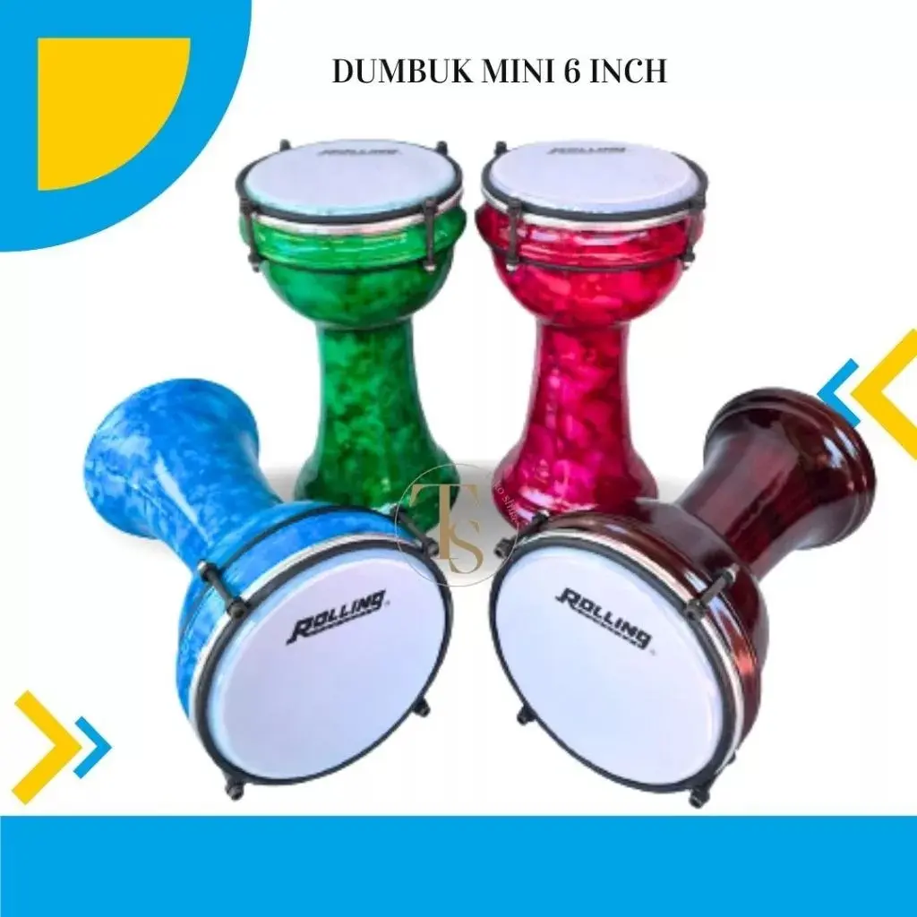Dumbuk Pinggang Darbuka Anak Kecil Mika 6 inch/ Dumbuk Hadroh darbuka 6 inch Kayu Mahoni