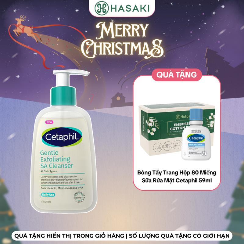   MUA 1 TẶNG 2  Gel Rửa Mặt Cetaphil Sạch Sâu Tẩy Tế Bào Chết Dịu Nhẹ Gentle Exfoliating SA Cleanser | HASAKI BEAUTY 