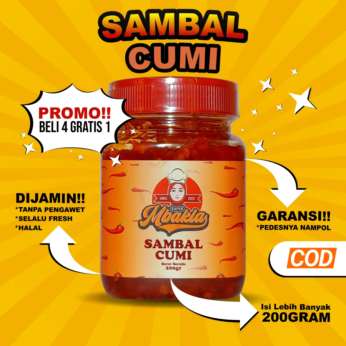 Dapur Mbakla | Sambal Cumi 200 Gram - Sambel Cumi
