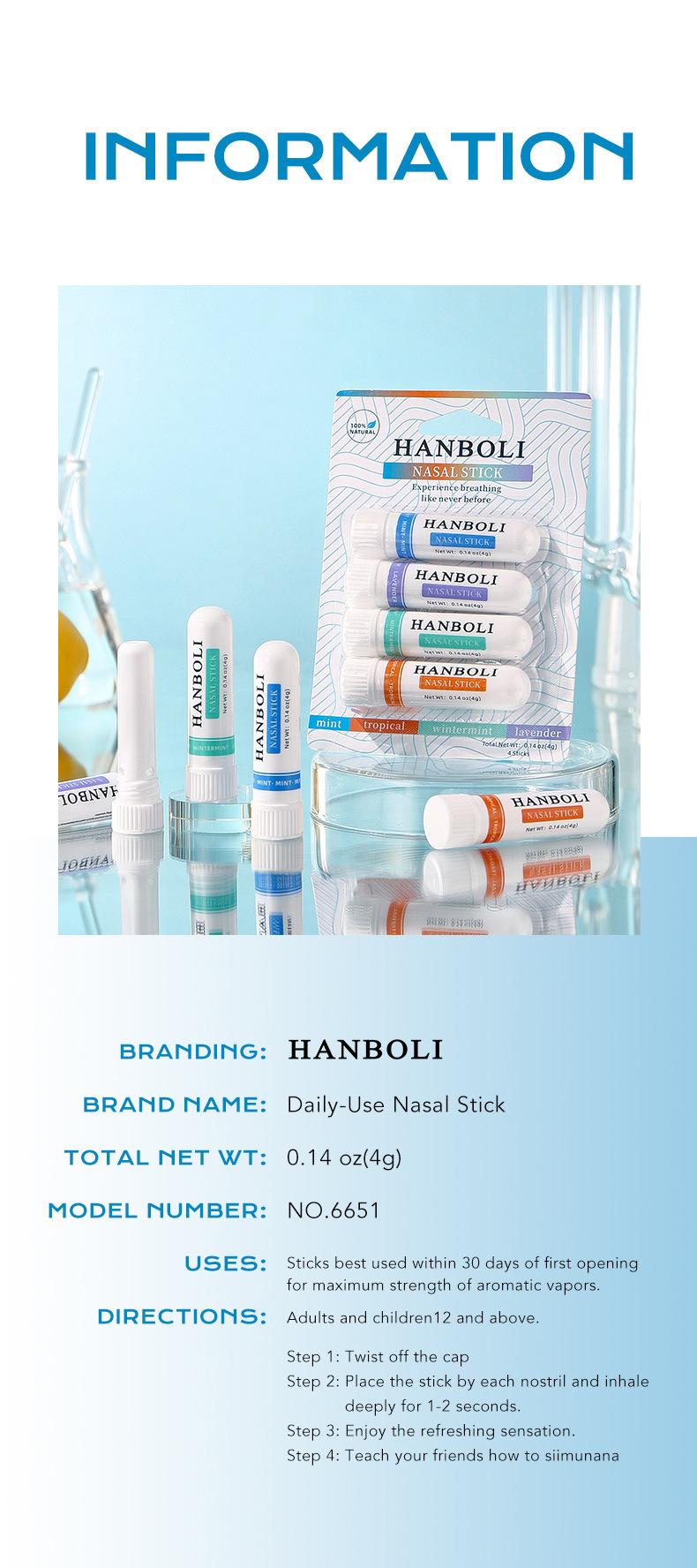 Product Introduction of 【COD】Han Boli Vitality Energy Bar Set Box Nasal Inhalation Refreshing and Refreshing Artifact to Prevent Dozing and Drowsiness While Driving Oral Comfort Cleansing 12