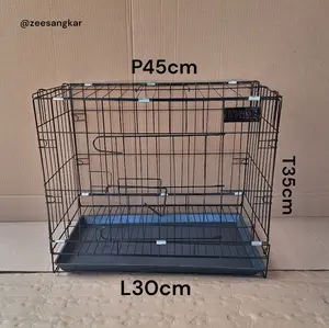 Kandang besi lipat berkualitas cocok untuk kucing,kelinci,musang dll uk p45cm×T35cm×L30cm