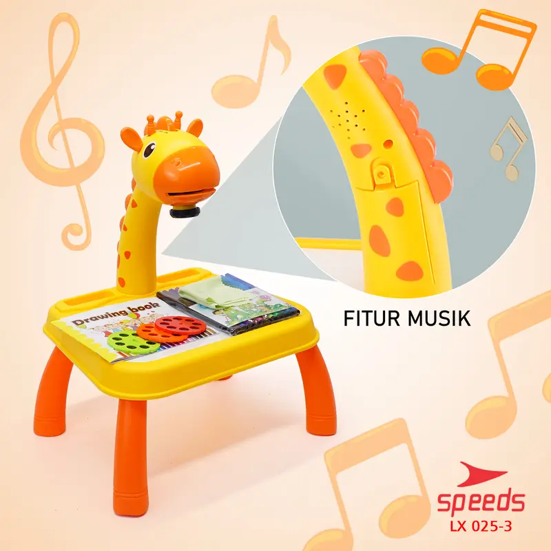 Meja Belajar Projector Painting Meja menggambar Anak Mainan Furniture Edukasi Melukis Mewarnai Anak SPEEDS 025-3 8