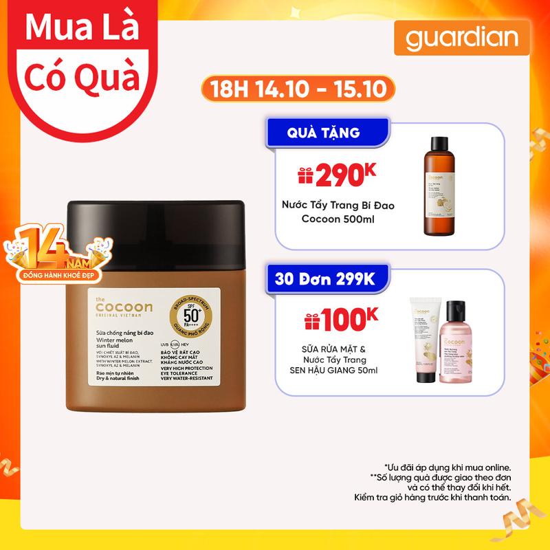 Sữa Chống Nắng Bí Đao Quang Phổ Cocoon SPF 50+ PA++++, UVA – PF 62.6 50ml