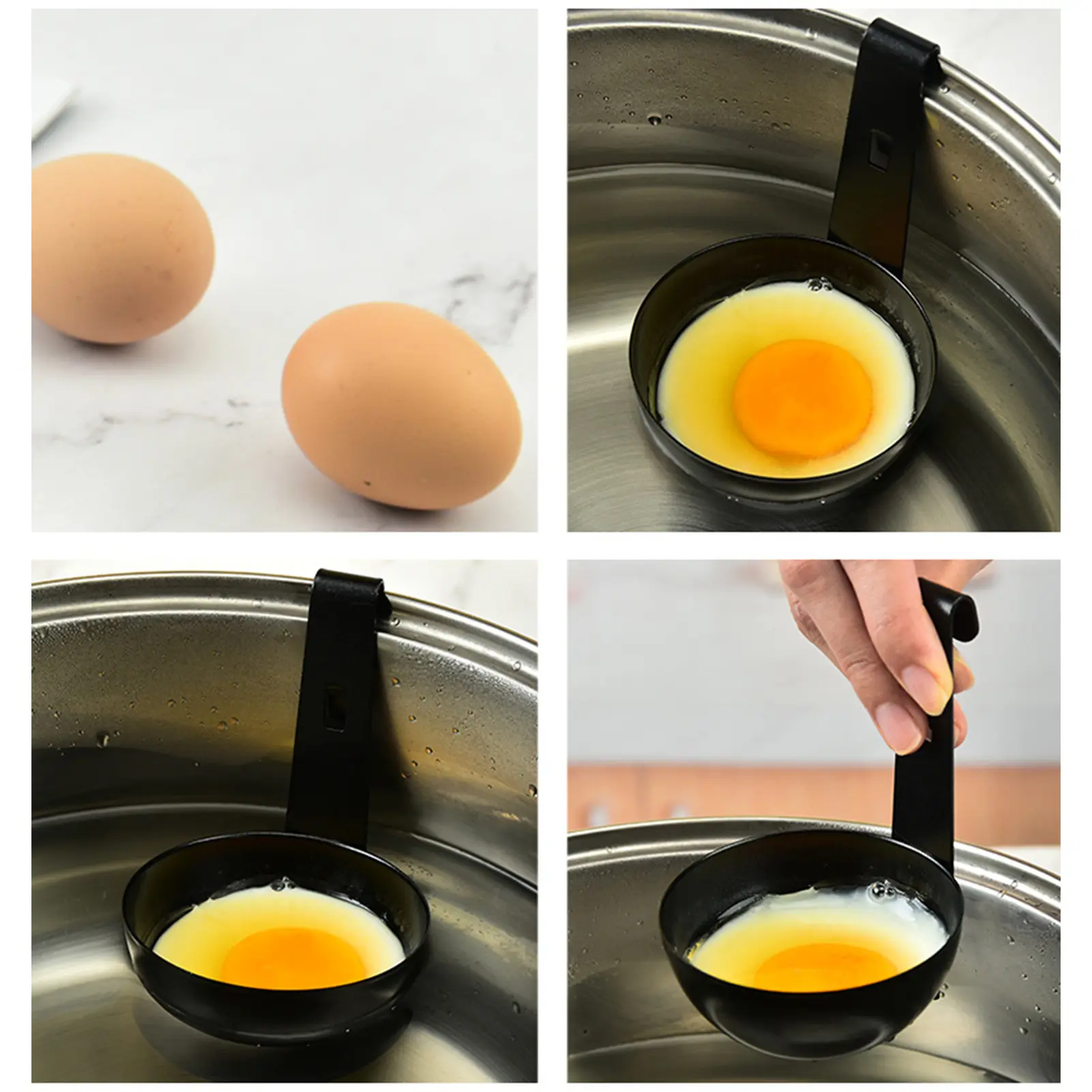 Egg Poacher Egg Cooker Egg Boiler Poached Egg Maker Kitchen Utensils Holder with Hook Fast Poaching Egg for Breakfast