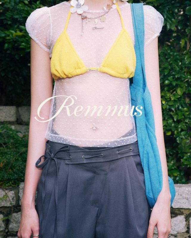 Remmus - Jelly Top | Áo xuyên thấu tay bồng chấm bi women áo lót trong - layer