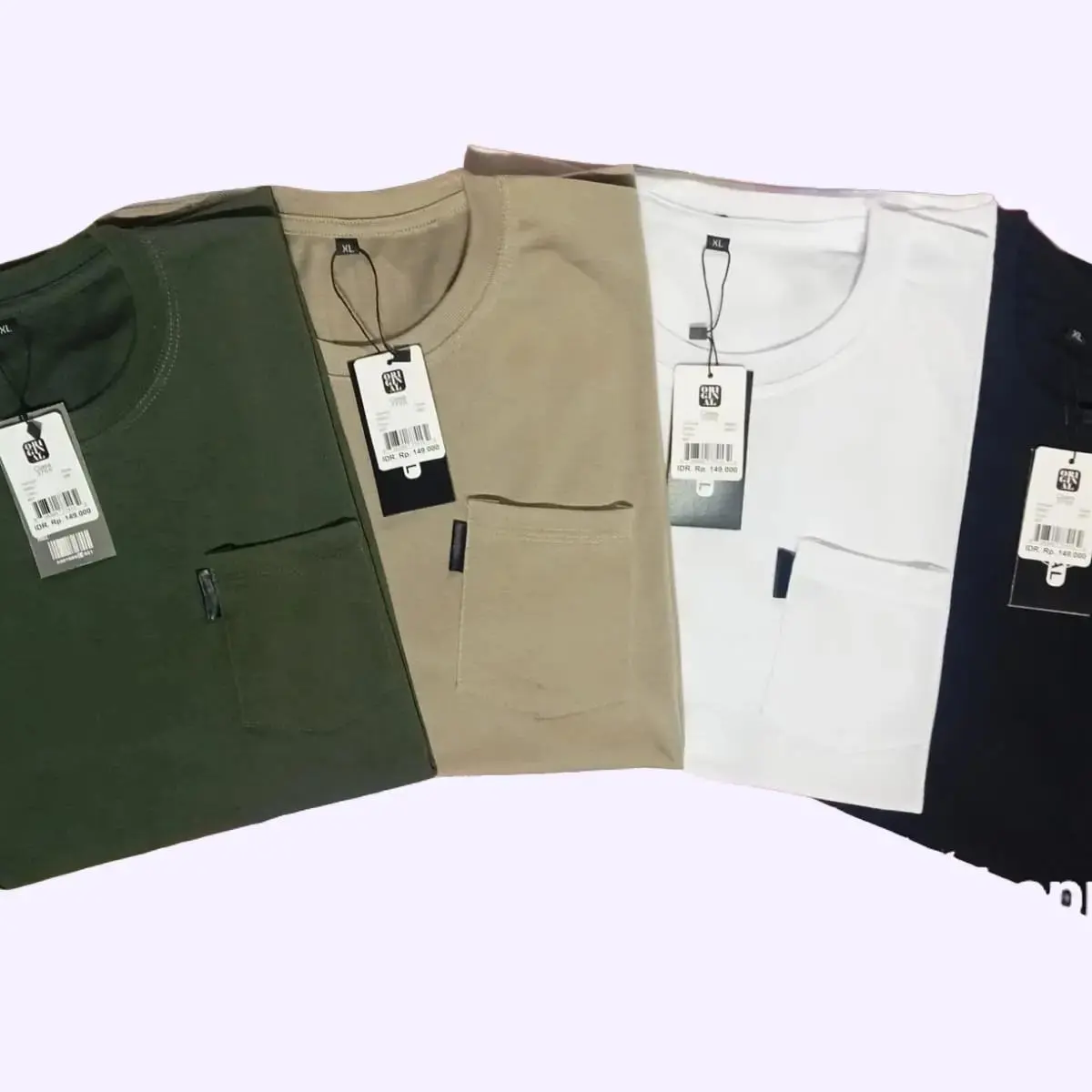 100rb dapat 4pcs/kaos polos/kaos poket/kaos oblong/kaos pria dan wanita/kaos saku depan Panjang Oversize
