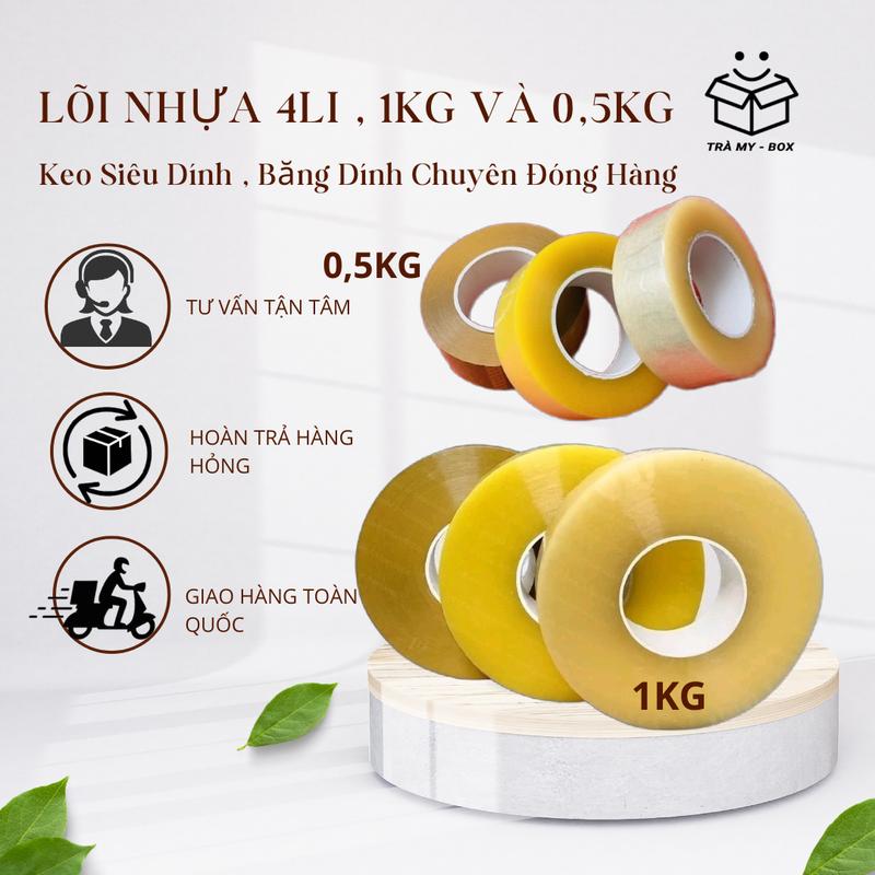 HN Băng dính 1kg - 0,5kg loại to chuyên đóng hàng lõi nhựa 4li