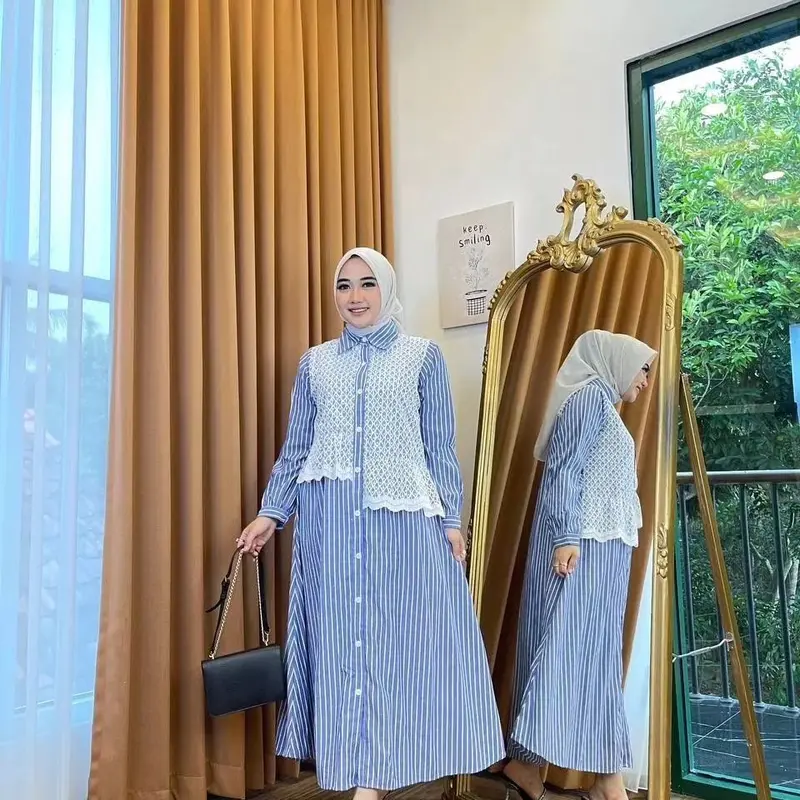 MIDI DRESS DERA / TUNIK REMAJA MIX BRUKAT SIMPEL / FASHION BUSANA MUSLIMAH / KEMEJA WANITA TERMURAH 2