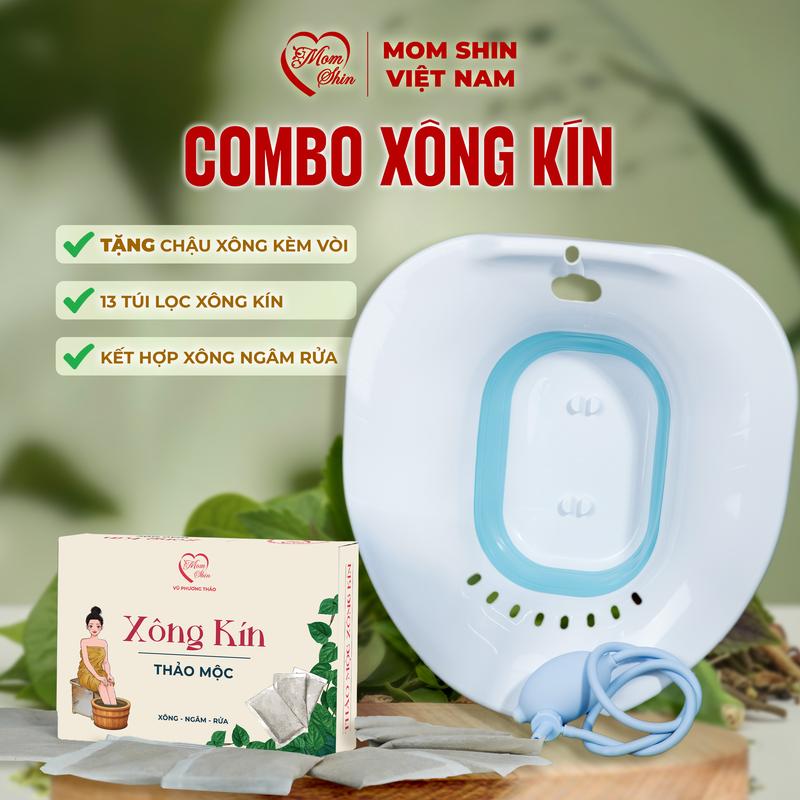  Combo 1 Chậu Xông & 1 Set Xông Vùng Kín  13 Túi Lọc Lớn  MOM SHIN | Chậu Có Thể Gấp Gọn Dễ Dàng Dùng Xông Ngâm Rửa Dùng Cho Chị Em Phụ Nữ Women Vũ Phương Thảo MomShin Shop Mẹ Thảo 