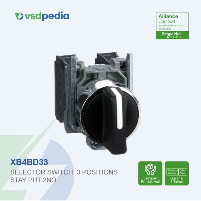 Gambar SCHNEIDER HARMONY XB4 SELECTOR SWITCH METAL TOMBOL PUTAR 22MM, 2 / 3 POSISI, STAY PUT, 1NO XB4BD21 2NO XB4BD33 dari vsdpedia Kota Administrasi Jakarta Timur 3 Tokopedia