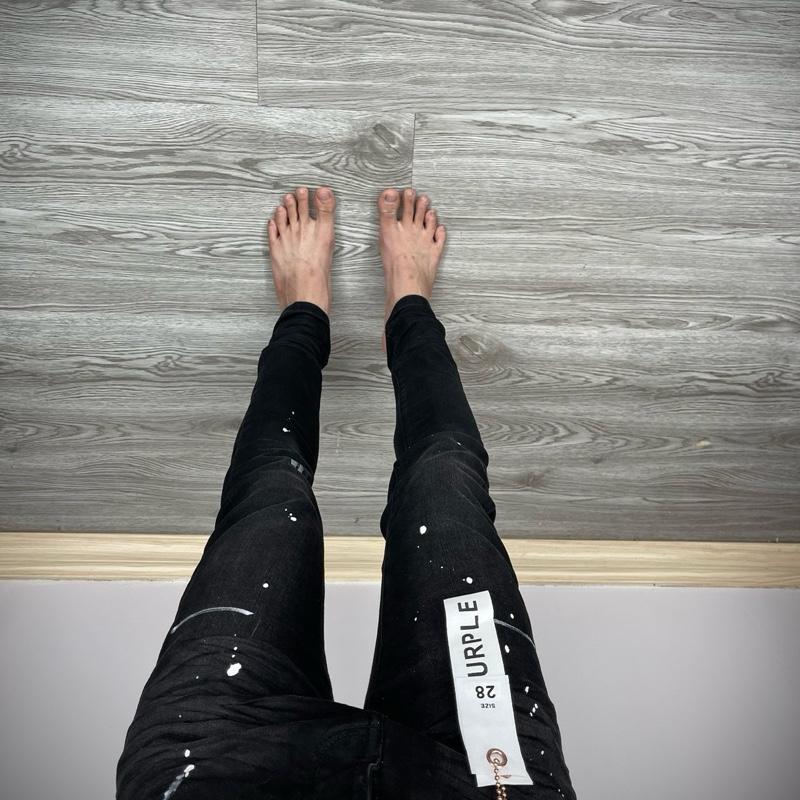 Quần Jean Pu Pồ 3 Đen Vẩy Sơn 4 Cúc Loại 1